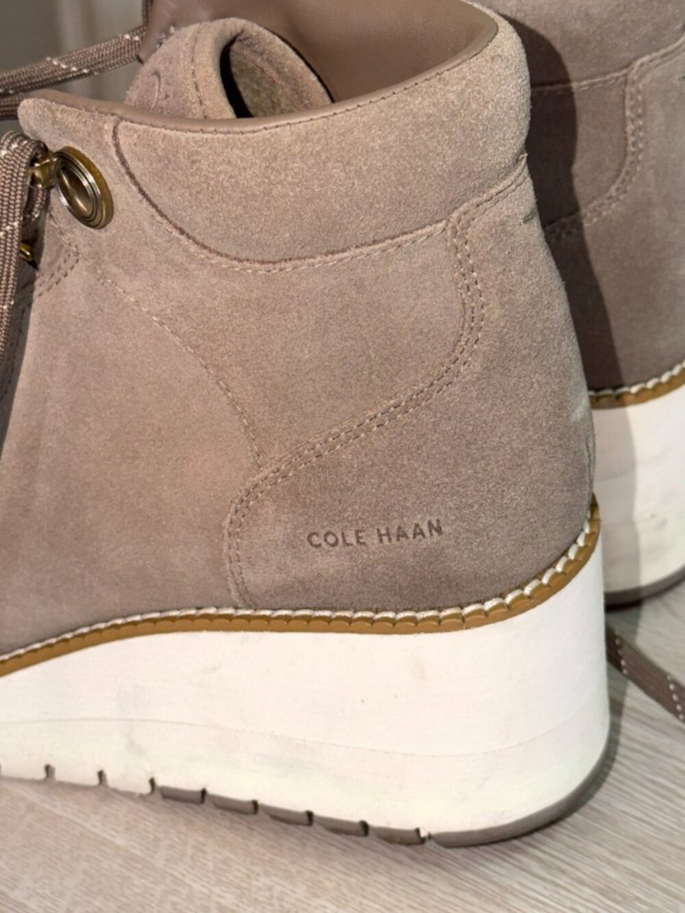 Cole Haan Women's GrandExplore Boots 7B Taupe Suede SIZE 9.5 US